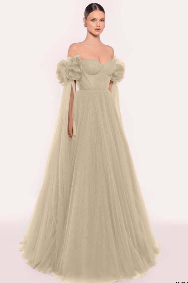 Sleeveless Strapless Off the Shoulder Long Prom Dress With Pleated WQ0206