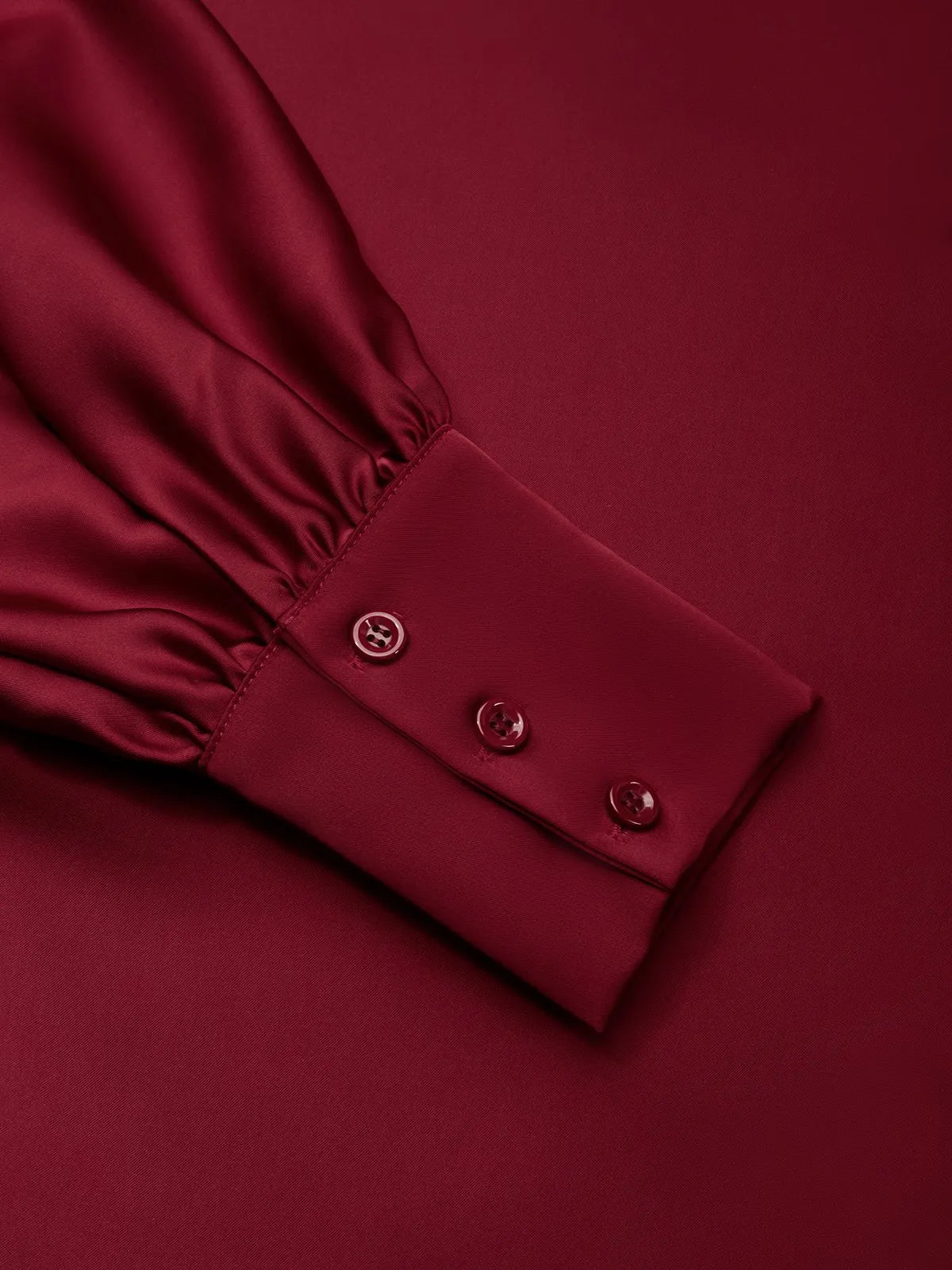 Women Wine Red Lapel Collar Long Sleeve Dressy Top With Skirt Two-Piece Set