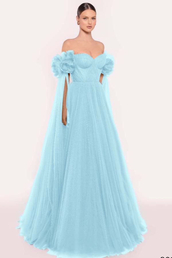 Sleeveless Strapless Off the Shoulder Long Prom Dress With Pleated WQ0206